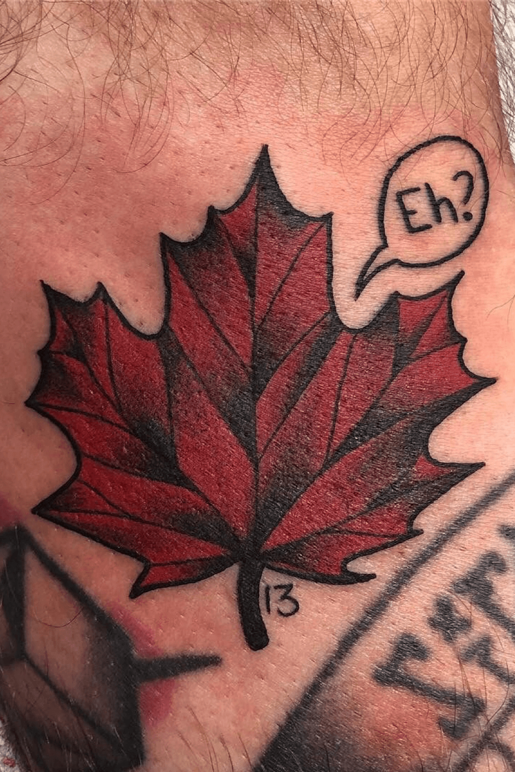 First tattoo Maple leaf done on Canada Day By Chad Wilson at Eternal Ink  in Edmonton Alberta  rtattoos