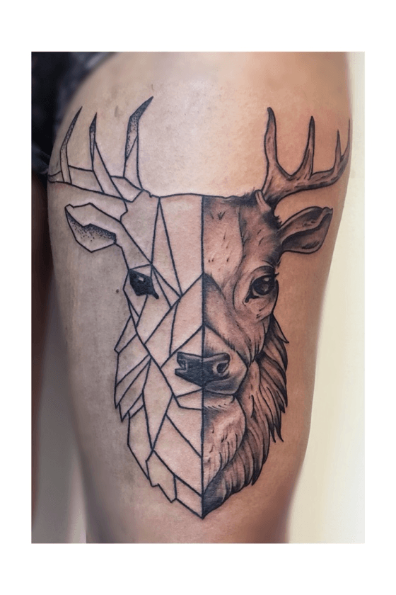 Deer Head Tattoo Posters for Sale  Redbubble