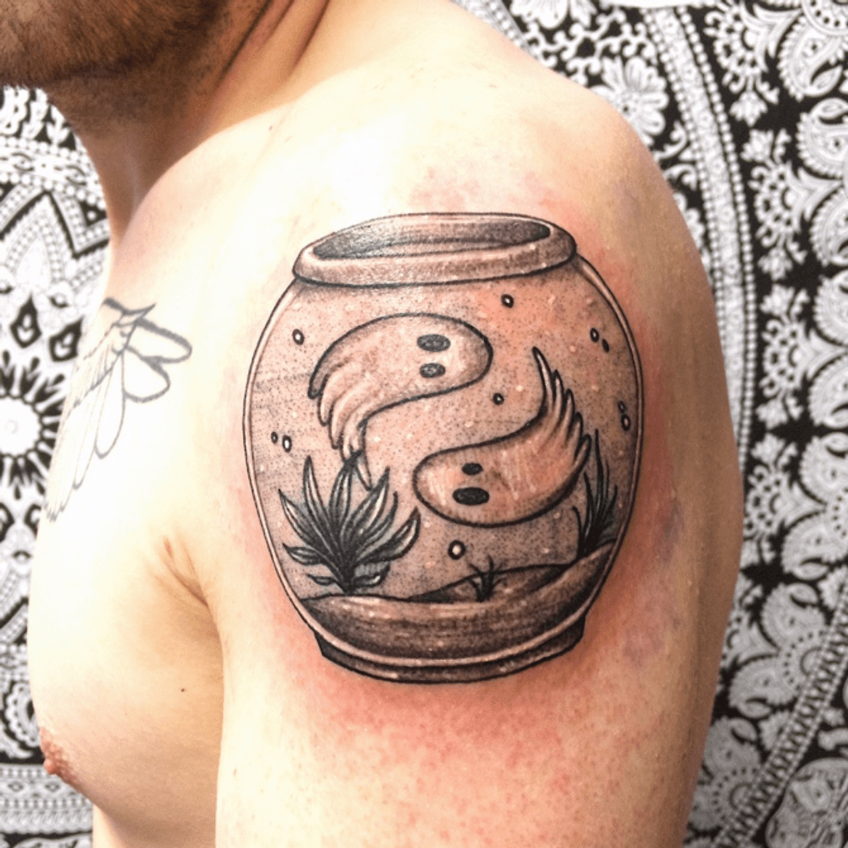 Tattoo uploaded by Rusty McGalliard • Two lost souls, swimming in a