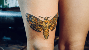 #deathmoth tattoo #fineline #traditional #moth #leg #color #death 