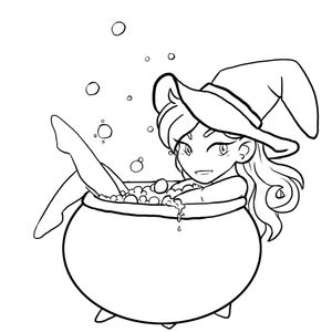 Lil witch in a cauldron 🖤