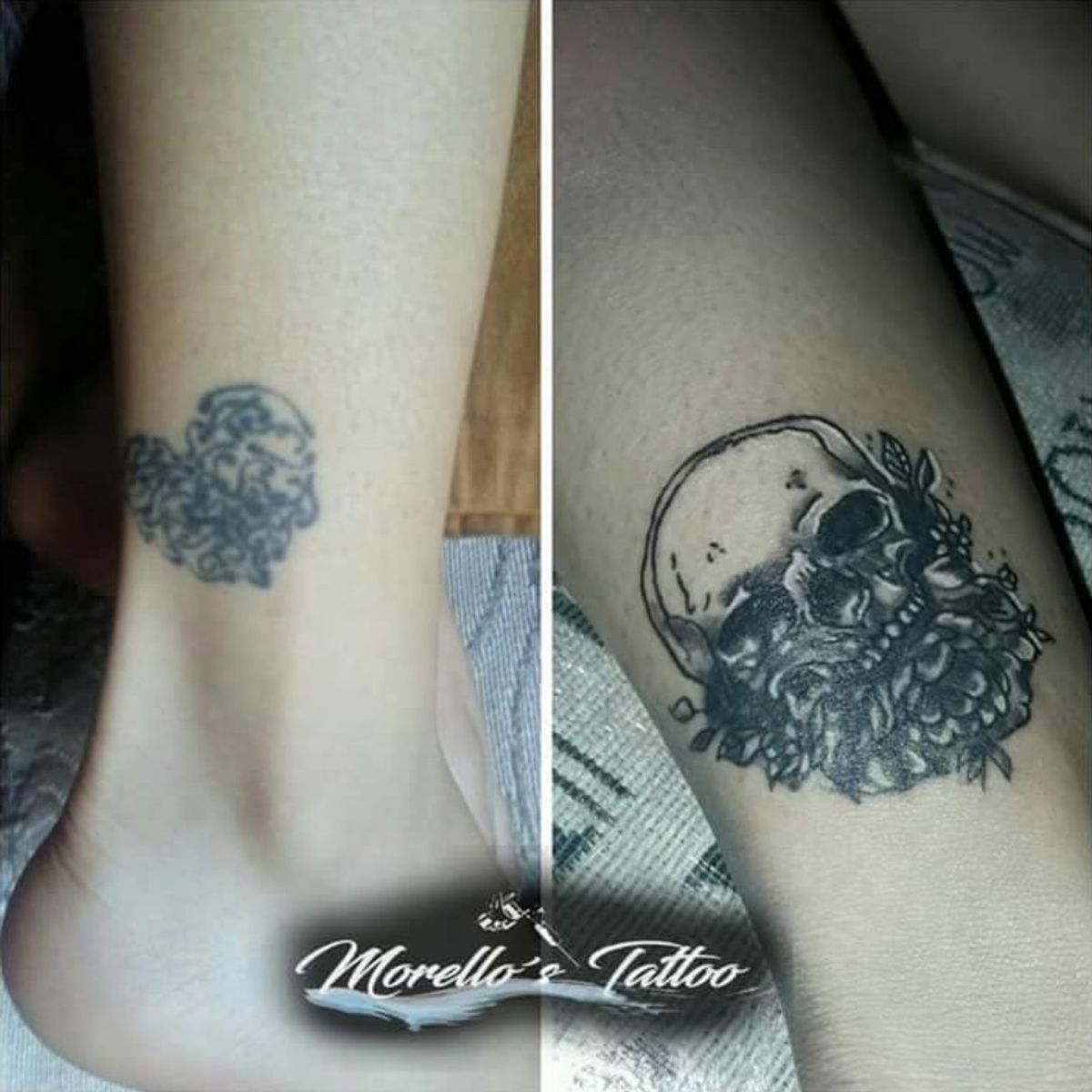 Tattoo uploaded by Luigi Morello Tattoo Studio • Coverup skull tattoo