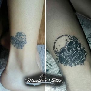 Cover-up skull tattoo