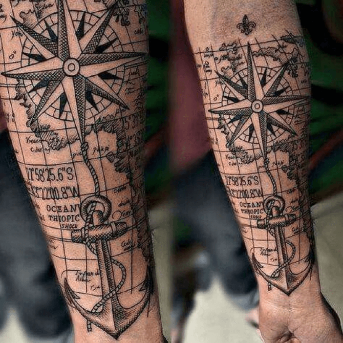 Cross rose compass  Arrow tattoo design Heart tattoo designs Family  tattoos