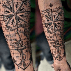 Replace anchor with cross and flip cross and compass? Maybe?
