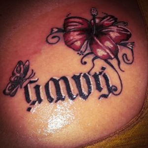 Ambigram tattoo hibscus tattoo