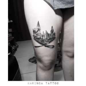 Hogwarts ⚡🔮Instagram: @karincatattoo #hogwarts #magic #harrypotter #castle #leg #wizard #wizarding #black #tattoo #tattoos #tattoodesign #tattooartist #tattooer #tattoostudio #tattoolove #ink #tattooed #girl #woman #tattedup #inked #istanbul #dövme #turkey 