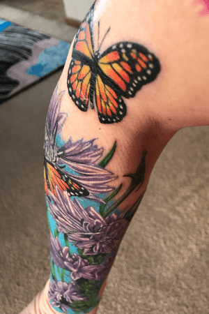Swedish flowers, Monarch butterflies representing what I now call home, and three of them repping my two kids and one grandson