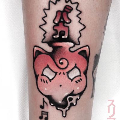 Tattoo by Nemo aka Blvknm #Nemo #Blvknm #pokemontattoos #pokemon #gamer #cartoon #tvshow #game #Japanese #anime #newschool #color #music #jigglypuff #sacredheart