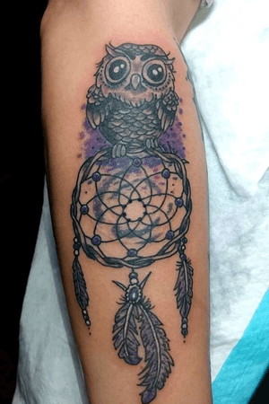 ♥️♥️ #owl #dreamcatcher tattoo artist Ray Jaramillo 
