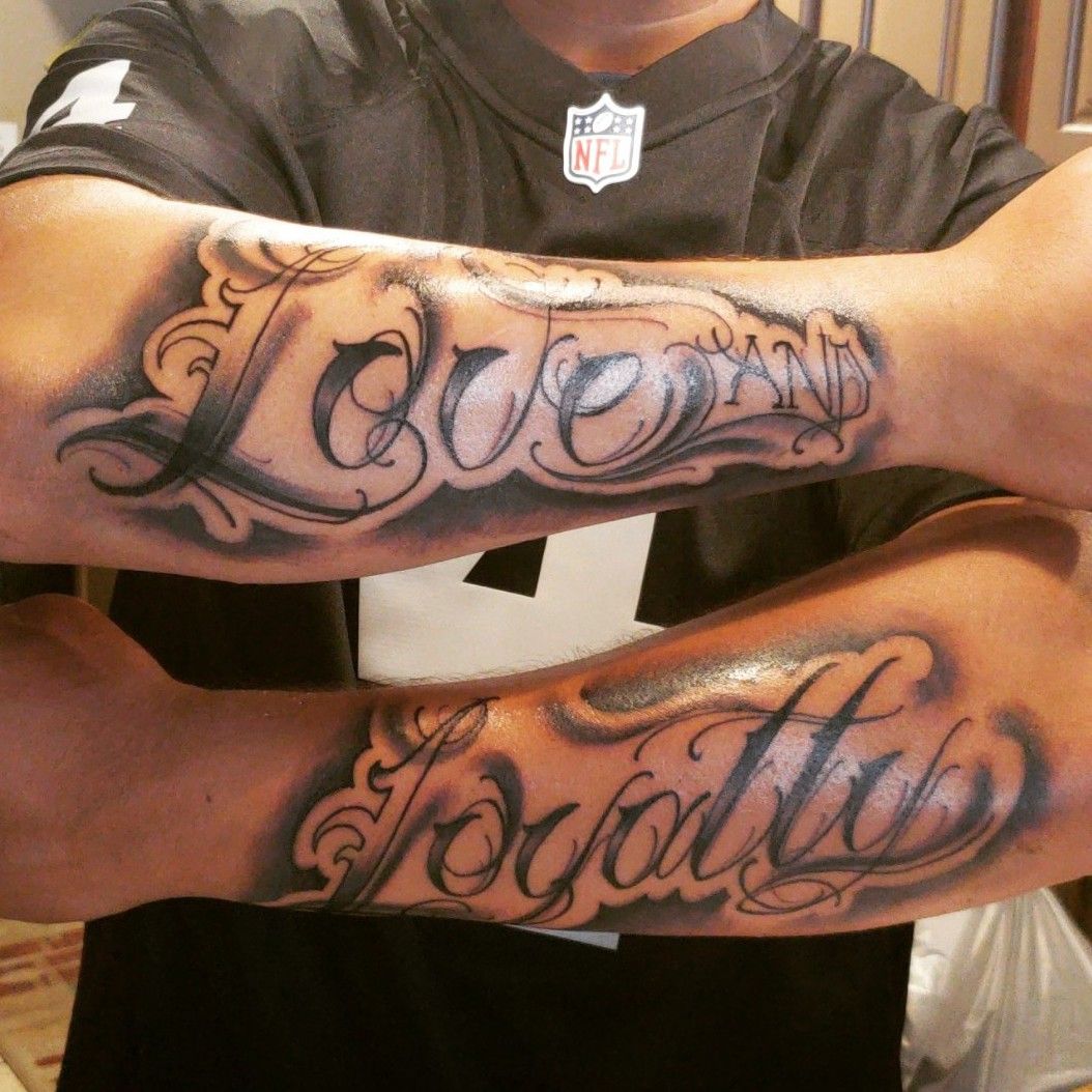 Jamar Anthony on Instagram Loyalty Out Values Everything tattoo ink  lettering lettertattoo loyalty love tattooartist