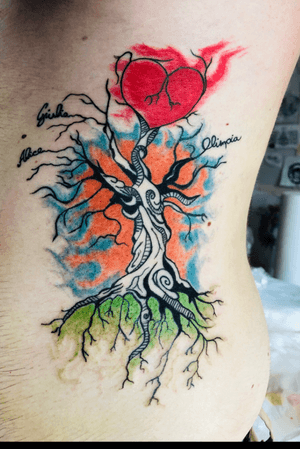 Tree of Life #tattoo #tree #treeoflife #watercolor #watercolortattoo #colortattoo #worldfamousink #kwadron
