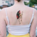 Tattoo by Tattooist Sion #TattooistSion #koreantattooartist #Korea #neotraditional #color #beautiful #knot #flower #folkart #fan #ribbon #bow #peony
