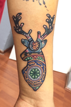 Mexican style huichol tattoo