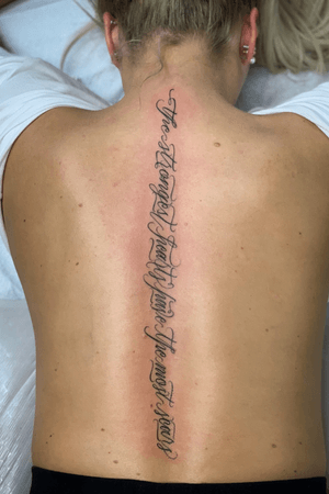 Scipt Spine tattoo #script #scripttattoo #lettering text 3109010862 for appointments