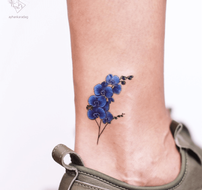 blue orchid flower tattoos