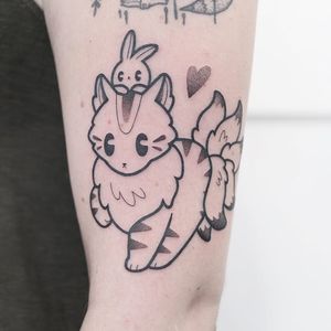 Tattoo by Hugo #Hugocide #Hugo #foxtattoo #fox #animal #nature #kitsune #japanese #anime #manga #bunny #heart #love #linework #illustrative