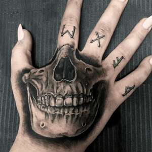 #tattoo #blackandgrey #skull #runes #skulltattoo