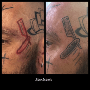 Pti free hand sur ta gueule ❤️ #bims #bimstattoo #bimskaizoku #paris #paname #paristattoo #france #madeinfrance #coupechoux #barber #barbershop #freehand #face #facetattoo #tatouage #lame #rasoir #tattoo #tatt #tattoomodel #tattoos #tatto #tattrx #tattoos_of_instagram #tattoostyle #tattooartist #tattooworkers #tattooworld #tattoolife 