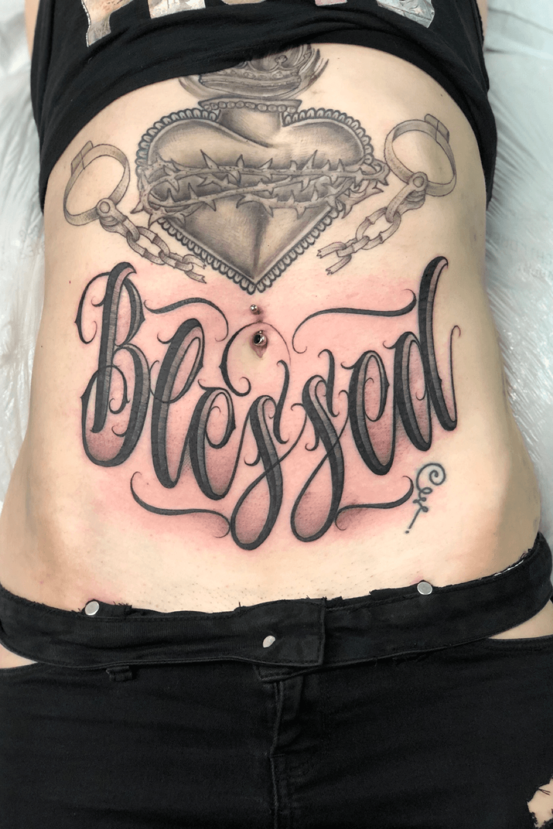 60 Blessed Tattoos For Men  Biblical Lettering Design Ideas