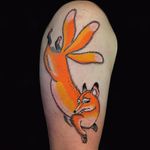 Tattoo by Alex Zampirri #AlexZampirri #foxtattoo #fox #animal #nature #color #Japanese #kitsune