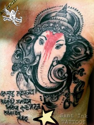 Half chest full filled with lord ganesha & his blessings