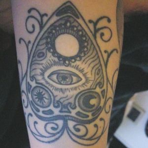 Ouija Board Planchette Tattooed By: Levi Sexton