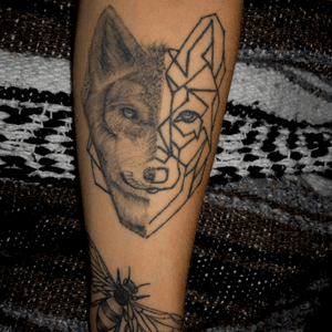 Wolf Tattoo Design, Asked To Be Done By Professional #wolf #geometric #blackandgrey #forearm 