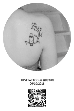 Tattoo by Sushi tattooist. Wechat：Justtattoo02 Guangzhou Tattoo - #Justtattoo #GuangzhouTattoo #OriginalTattoo #TattooManuscript #TattooDesign #TattooFemaleTattooist #back #backtattoo #blackandgray #blackandgraytattoo #minitattoo #branch #branchtattoo #littlegirls #littlegirlstattoo #illustrator #illustratortattoo