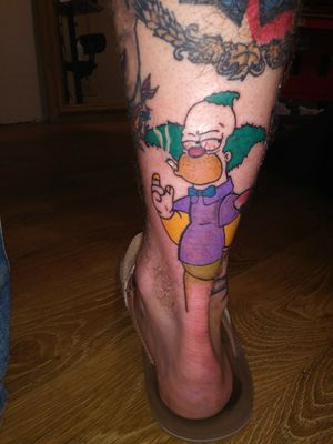 Krusty the clown Simpsons tattoo