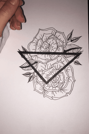Finished sketch! #rose #drawing #triangle #leaves #leaf 
