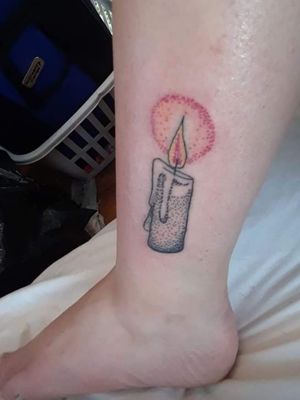 Candle in honor of Chester Bennington (fourth tattoo)