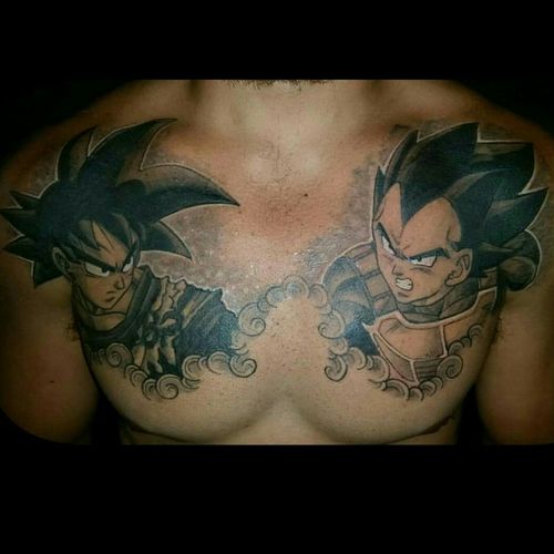  The start of Goku (cover-up) and Vegeta  By Kris Laurence 
