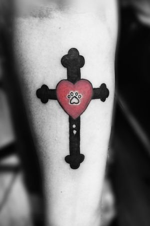 Tattoo: Cross/HeartLocation: ForearmInk: Fusion and IntenzeNeedles: Helios