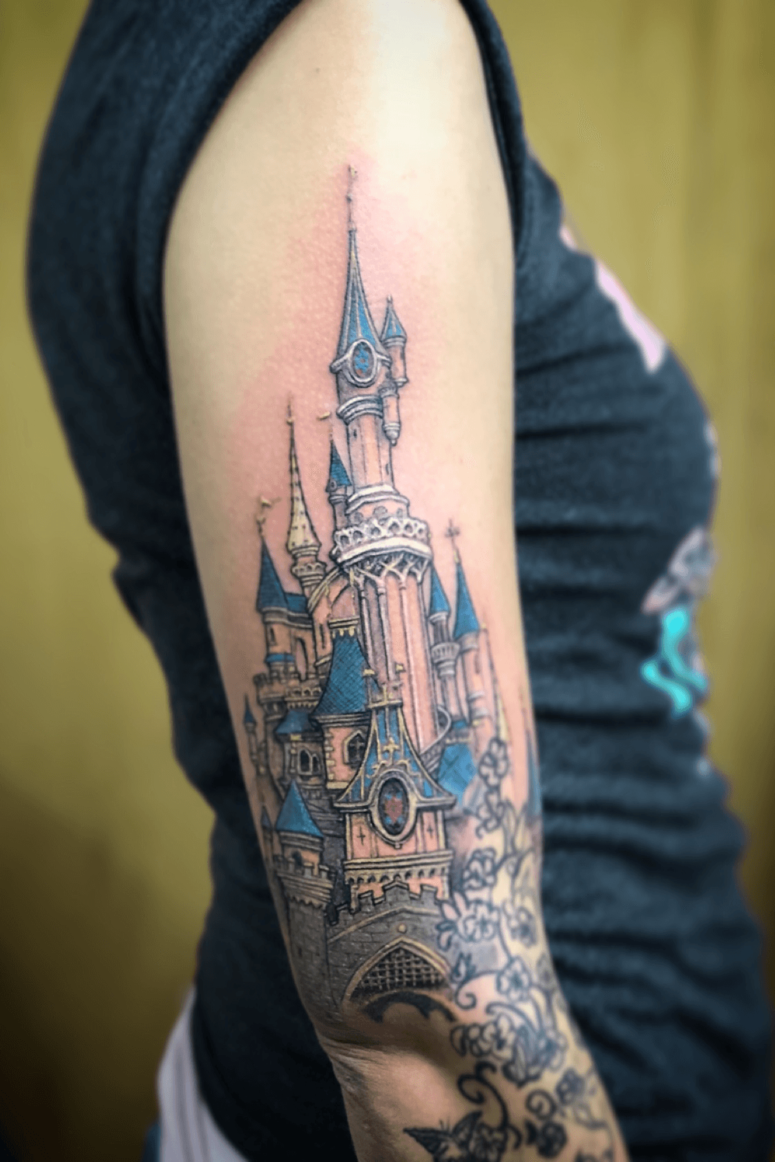 Tattoo uploaded by Mark Tierney  Watercolor Disney castle  Tattoodo