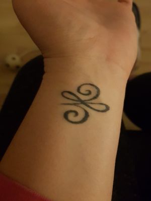 The angelic symbol for inner strengh on my left wrist 
