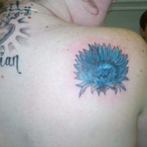 Tattoo uploaded by Lovely Blue • Blue sunflower • Tattoodo