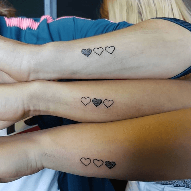 Small Red Anatomical Heart Temporary Tattoo  Set of 3  Little Tattoos