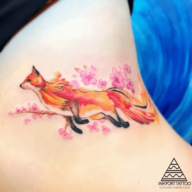 Tattoo tagged with animal black brown forearm fox graphic kizun  little medium size orange small tiny white  inkedappcom