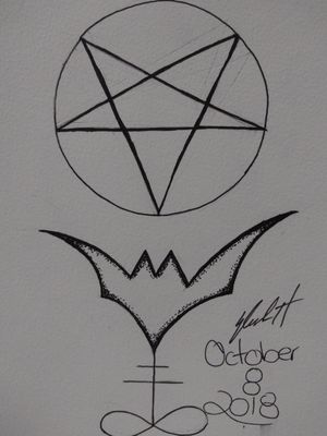 #Pentagram #Bat #LuciferianCross #GothicInk