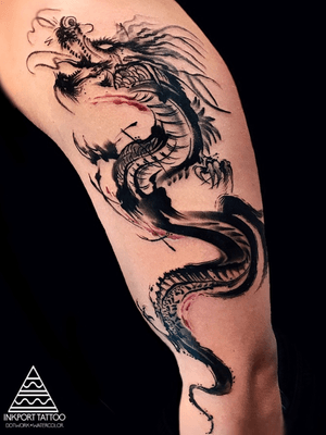 Watercolor black dragon by inkport tattoo -  @inkporttattoo                                                                        #Москва #moscowtattoo #moscowtattoos #dragon #москватату #tattooartist #акварельтату #moscow #watercolor #russia #usa #super #tattoomoscow #tattoo #россия #татуировка #watercolortattoo inkporttattoo #inkporttattoo #россии #татуировкивмоскве #msk #татумастер  #dotworktattoo #тату #watercolortattoos #abstract #abstracttattoo #europe #мск moscow watercolortattoo USA Europe