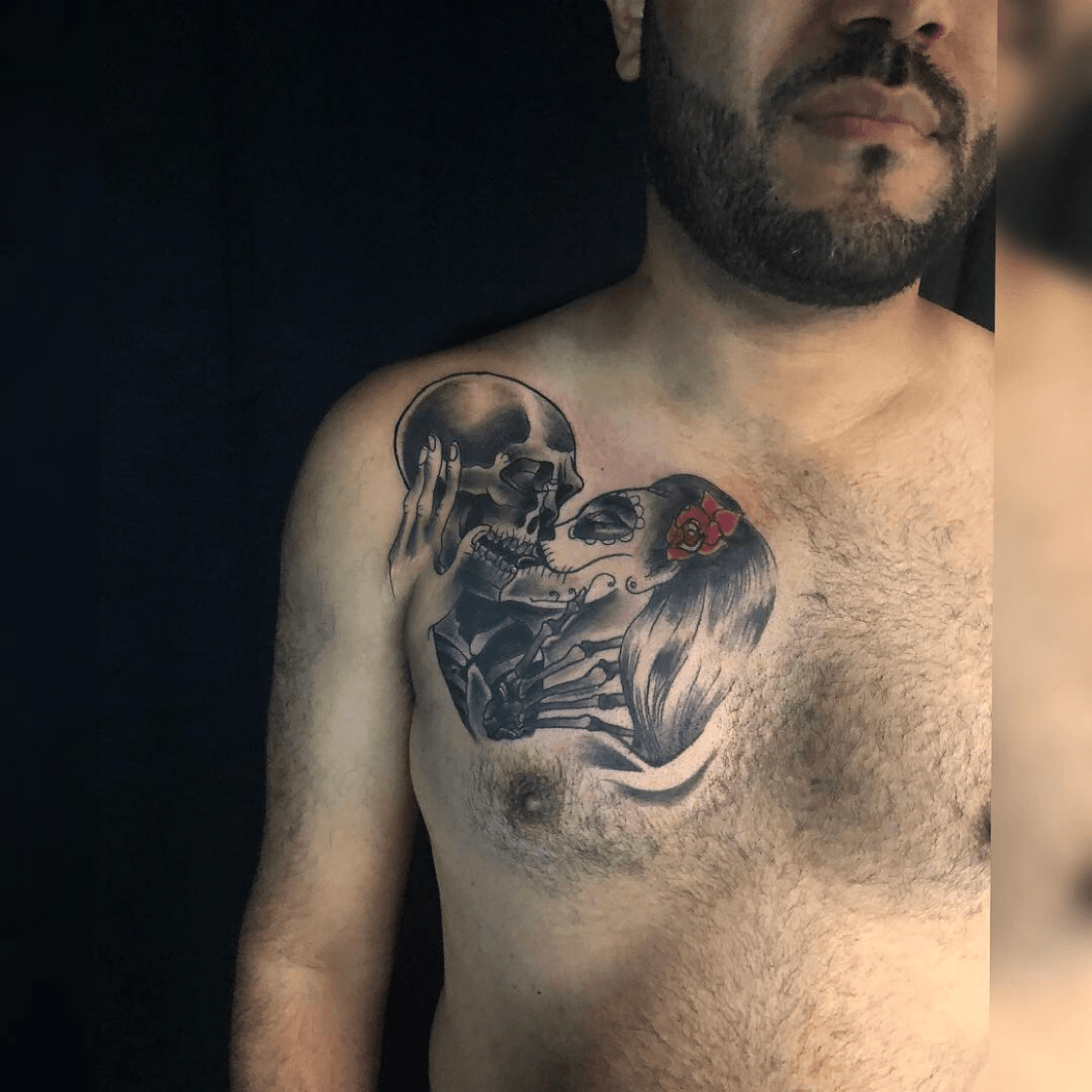 The Burton Tattoo Collective  Kiss of death sleeve in progress skull