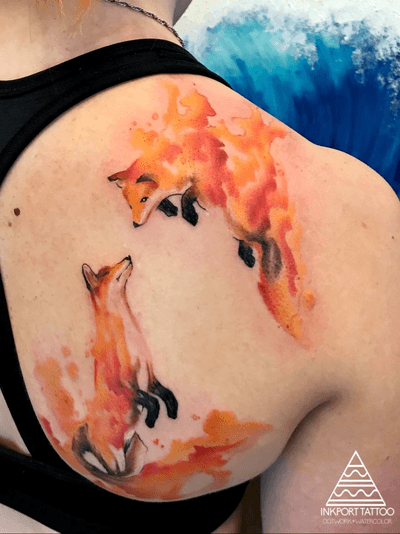 Watercolor foxes art by inkport tattoo - @inkporttattoo #Москва #moscowtattoo #moscowtattoos #gox #москватату #tattooartist #акварельтату #moscow #watercolor #russia #usa #super #tattoomoscow #tattoo #россия #татуировка #watercolortattoo inkporttattoo #inkporttattoo #россии #татуировкивмоскве #msk #татумастер #dotworktattoo #тату #watercolortattoos #abstract #abstracttattoo #europe #мск moscow watercolortattoo USA Europe