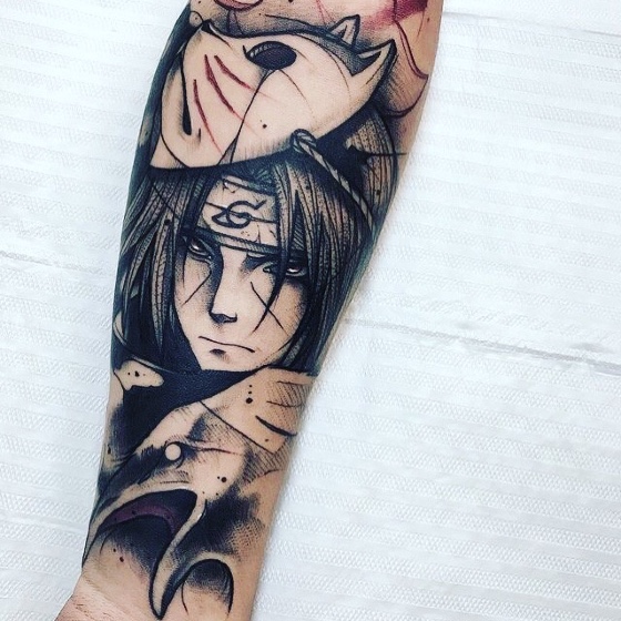 itachi sharingan tattoo