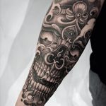 Tattoo by Fibs #Fibs #ElFibs #illustrative #darkart #skull #death #blackandgrey