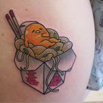 Tattoo by Nicole Draeger #NicoleDraeger #gudetamatattoos #gudetama #sanrio #egg #sad #lazy #foodtattoo