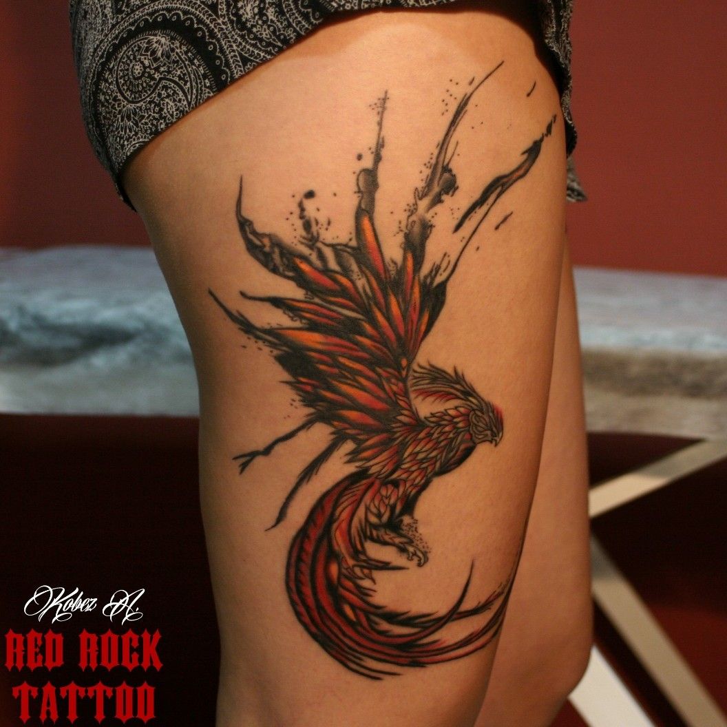 Tiny Foot Red Phoenix tattoo by Szilard  Best Tattoo Ideas Gallery