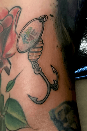 Tattoo of Fishing, Tiny, Hooks