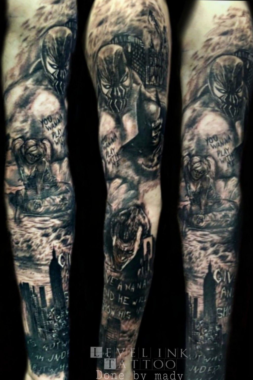 Batman Sleeve Tattoo by Alan Aldred TattooNOW