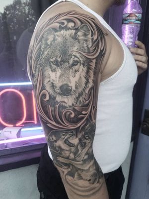 》TRUST TATTOO 》 UKIAH CA 》 #trusttattoo #blackandgrey  #wolf #tattoo #tatuaje #omega #alpha #lonewolf #lobo #skinart 
